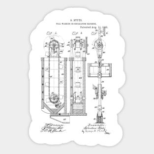 Coal Washing Machine Vintage Patent Hand Drawing Funny Novelty Gift Sticker